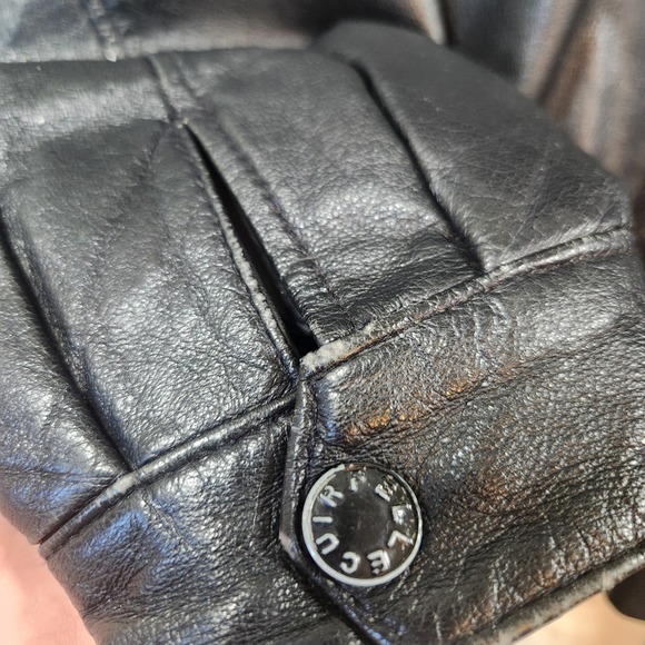 Pelle Cuir Black Leather Bomber Jacket Mens XL Buckles Vintage minor flaws - Picture 6 of 15